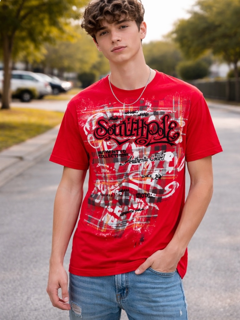 Y2k graphic South Pole boys shirt size 16-18 hip hop streetwear
